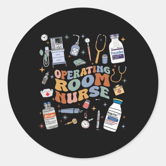 レトログルーヴィ手術室ナース又は看護学校 ラウンドシール (正面)