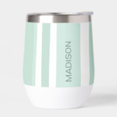 レトログルーヴィ抽象芸術ティール（緑がかった色）グリーンクリーム名前をカスタムする (左面)