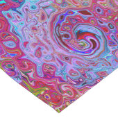 レトログルーヴィ抽象芸術ラベンダーおよびマゼンタスワール ショートテーブルランナー (コーナー)