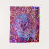 レトログルーヴィ抽象芸術ラベンダーおよびマゼンタスワール タペストリー (正面)