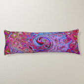 レトログルーヴィ抽象芸術ラベンダーおよびマゼンタスワール ボディピロー (裏面)