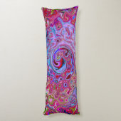 レトログルーヴィ抽象芸術ラベンダーおよびマゼンタスワール ボディピロー (裏面 (縦))