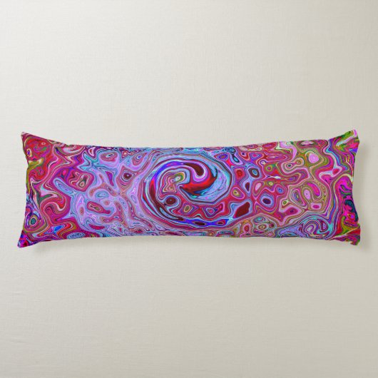 レトログルーヴィ抽象芸術ラベンダーおよびマゼンタスワール ボディピロー (正面)