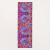 レトログルーヴィ抽象芸術ラベンダーおよびマゼンタスワール ヨガマット (裏面)
