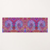 レトログルーヴィ抽象芸術ラベンダーおよびマゼンタスワール ヨガマット (正面(横))