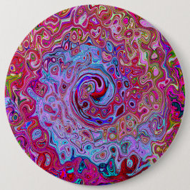 レトログルーヴィ抽象芸術ラベンダーおよびマゼンタスワール 缶バッジ