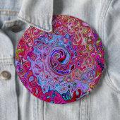 レトログルーヴィ抽象芸術ラベンダーおよびマゼンタスワール 缶バッジ (インサイチュ)