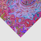 レトログルーヴィ抽象芸術ラベンダーおよびマゼンタスワール 薄葉紙 (詳細)