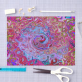 レトログルーヴィ抽象芸術ラベンダーおよびマゼンタスワール 薄葉紙 (クラフト)