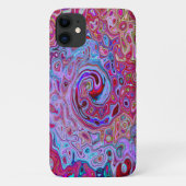 レトログルーヴィ抽象芸術ラベンダーおよびマゼンタスワール Case-Mate iPhoneケース (裏面)