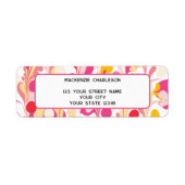 レトログルーヴィ抽象芸術大理石差出人住所 ラベル (正面)