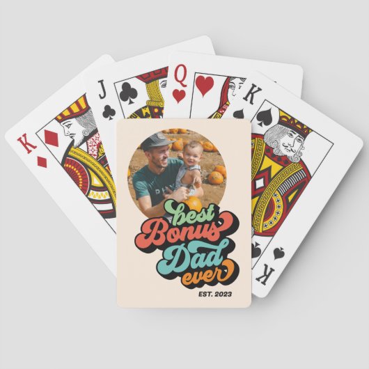 レトログルーヴィ最高のボーナスパパEver Photo Faters Day トランプ (裏面)