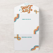 レトログルーヴィ結婚カラフル オールインワン招待状 (外側)