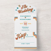 レトログルーヴィ結婚カラフル オールインワン招待状 (内側)