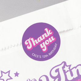 レトログルーヴィ誕生日サンキュービッグ ラウンドシール