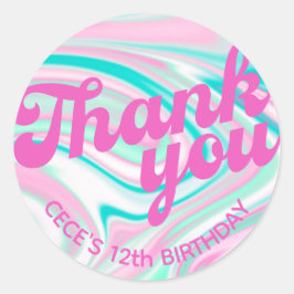 レトログルーヴィ誕生日サンキュービッグ ラウンドシール