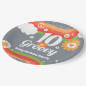レトログルーヴィ10誕生日 ペーパープレート (アングル)