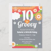 レトログルーヴィ10誕生日 招待状 (正面)