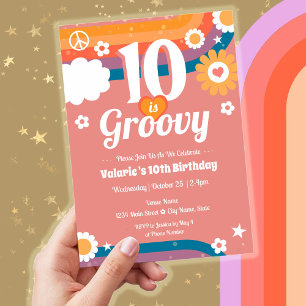 レトログルーヴィ10誕生日 招待状