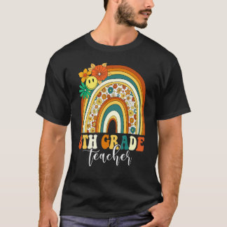 レトログルーヴィ8年生先生レインボーバック Tシャツ