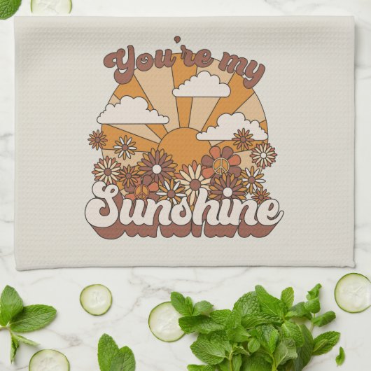 レトログルーヴィ |あなたは私のサンシャイン キッチンタオル (折り畳み)