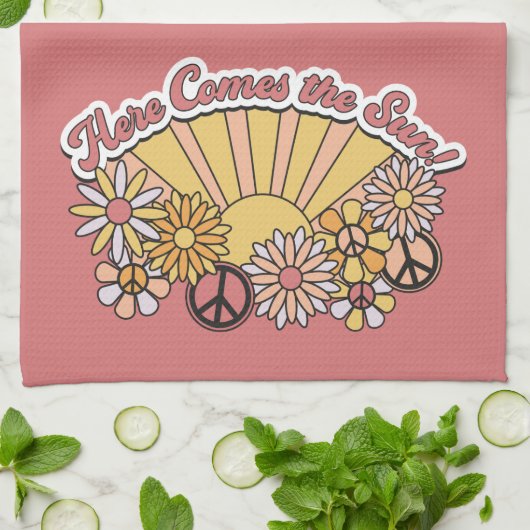 レトログルーヴィ |日来ヴィンテージ図 キッチンタオル (折り畳み)