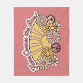 レトログルーヴィ |日来ヴィンテージ図 フリースブランケット (正面)