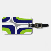 レトログルーヴミッドセンチュリーモダン抽象芸術ライムネイビー ラゲッジタグ (正面横)