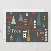 レトログレイカラフルオクリスマスツリーフォトカード 招待状 (裏面)
