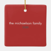 レトログレイカラフルオクリスマスツリーホリデイ セラミックオーナメント (裏面)