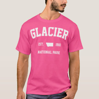 レトログレイシャーナショナルパークハイキングモンタナエスト191 Tシャツ