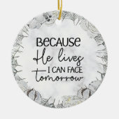 レトログレイフローラリースイースターオーナメント セラミックオーナメント (正面)