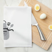 レトログレイ キッチンタオル (四つ折り)