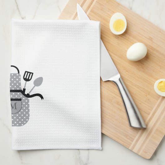 レトログレイ キッチンタオル (四つ折り)