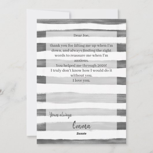 レトログレカスタムー9カップル写真"love u always" シーズンカード (裏面)