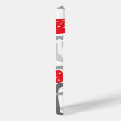 レトログレーと赤さくらんぼの正方形かわいいパタモダンーン Case-Mate iPhoneケース (裏面 / 右)