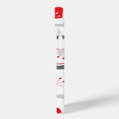 レトログレーと赤さくらんぼの正方形かわいいパタモダンーン Case-Mate iPhoneケース (裏面 / 左)