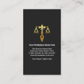 レトログレーの黒い画層金ゴールドタブ弁護士 名刺 (裏面)