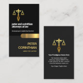 レトログレーの黒い画層金ゴールドタブ弁護士 名刺 (正面/裏面)