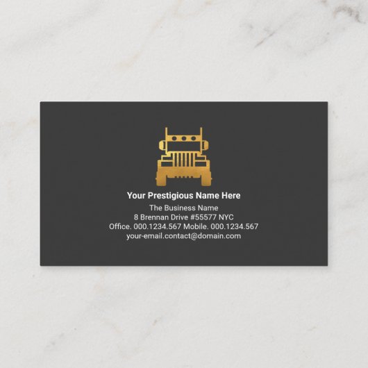 レトログレーの黒層金ゴールド位置アイコントラック 名刺 (裏面)