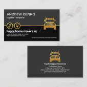 レトログレーの黒層金ゴールド位置アイコントラック 名刺 (正面/裏面)