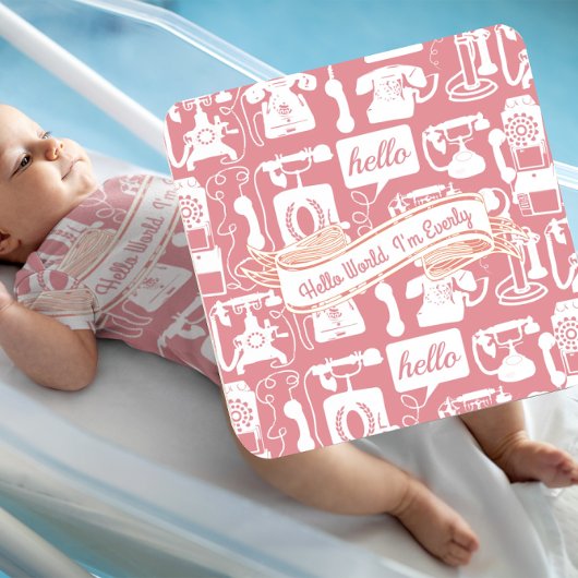 レトログレーまたは任意の色の電話パターン コースター