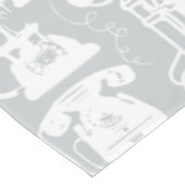 レトログレーまたは任意の色の電話パターン テーブルクロス (アングル)