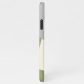 レトログレーセージ緑タウペブラウンベージュ色アートパターン iPhoneケース (右側)