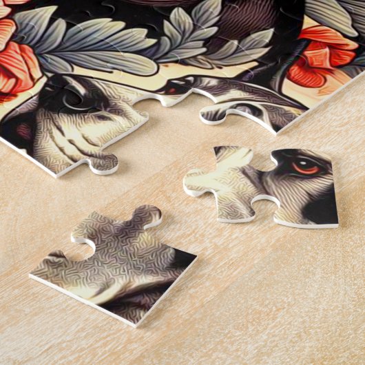 レトログレートダンイラストレーション ジグソーパズル (側面)