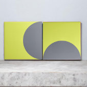 レトログレーネオングリーンハーフサークルミッドはっきりしたセンチュリー タイル