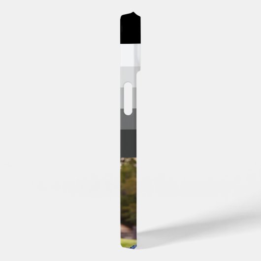 レトログレーブラックストライプフォトモノグラム Case-Mate iPhoneケース (裏面 / 右)