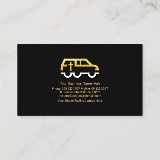 レトログレー黒層金ゴールドタブ葬儀場 名刺