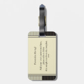 レトログレー・アンド・ブラック・ストライプ・モノグラム ラゲッジタグ (裏面縦)