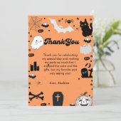 レトログロヴィハロウィーンの誕生日サンキューカード 案内状 (スタンド正面)